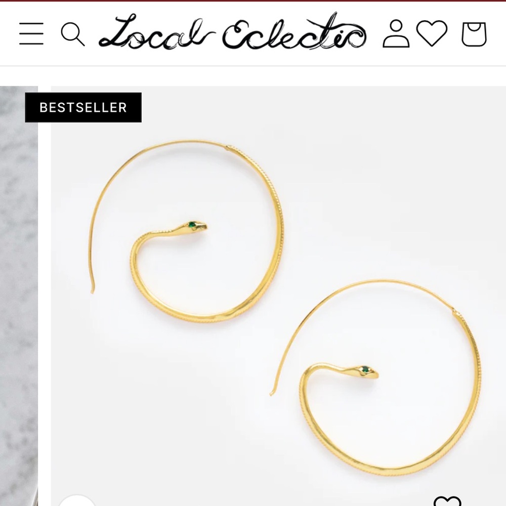 Anokhi Green Snake Hoop Earrings
